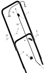 Handle Assembly Diagram and Parts List for 225114X92A 2005 Briggs and Stratton Lawn Mower